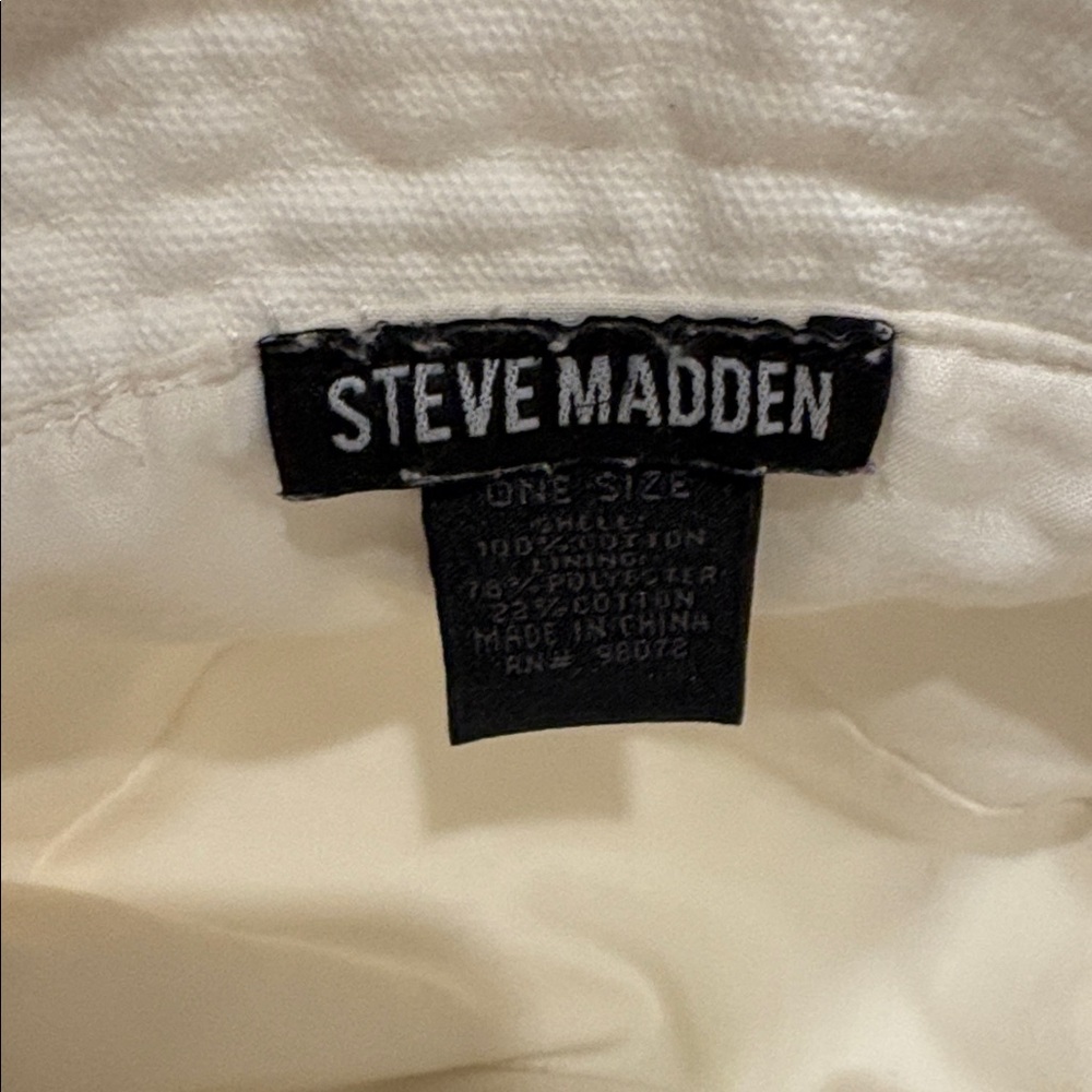 NWOT Steve Madden Cream Frayed Bucket Hat - Picture 4 of 4